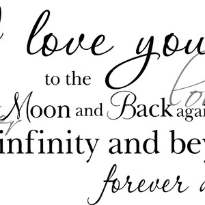 I Love You to the Moon and Back Vinyl Wall Decal - Etsy