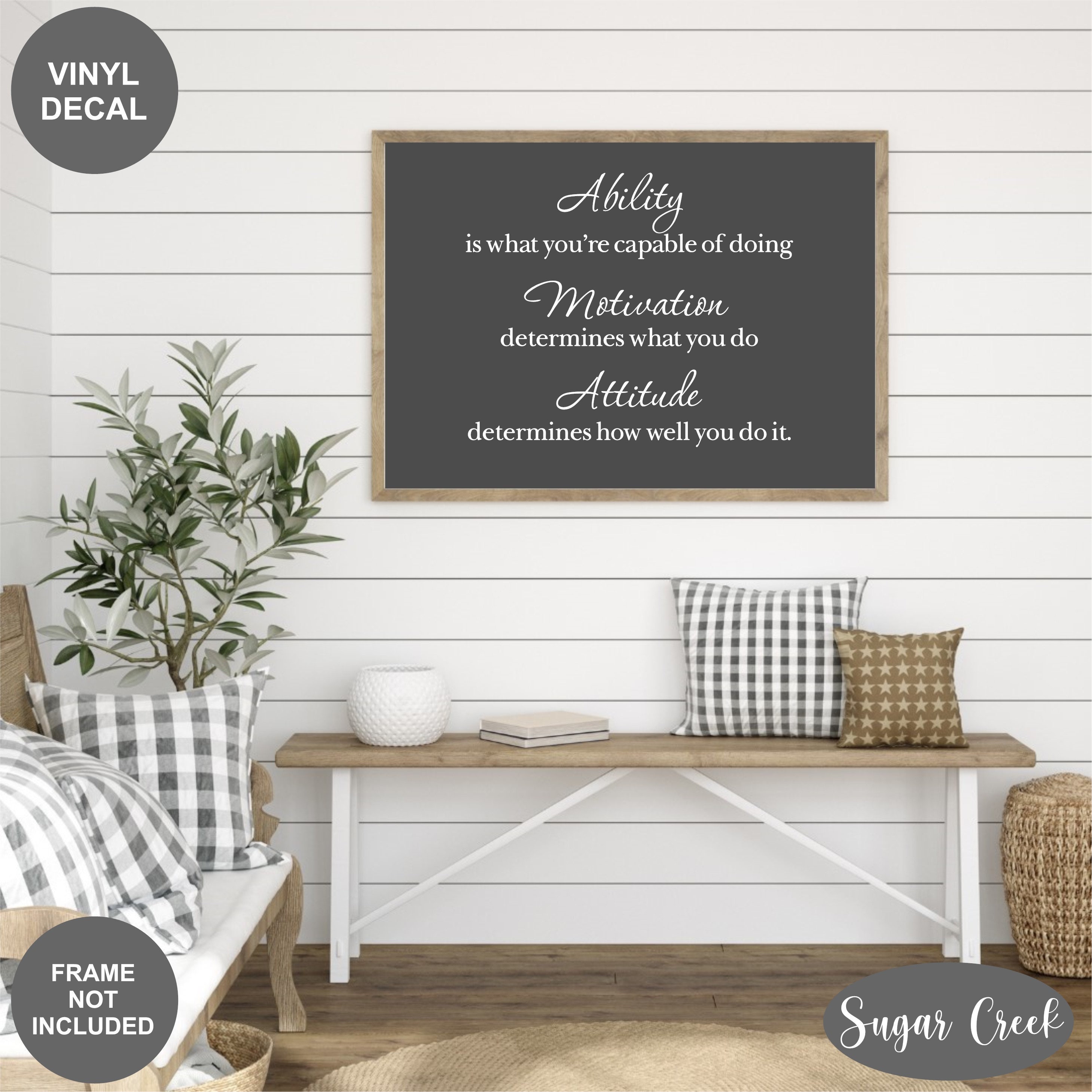 Ability Motivation Attitude Vinyl Wall Decal- Inspirational Verse ...