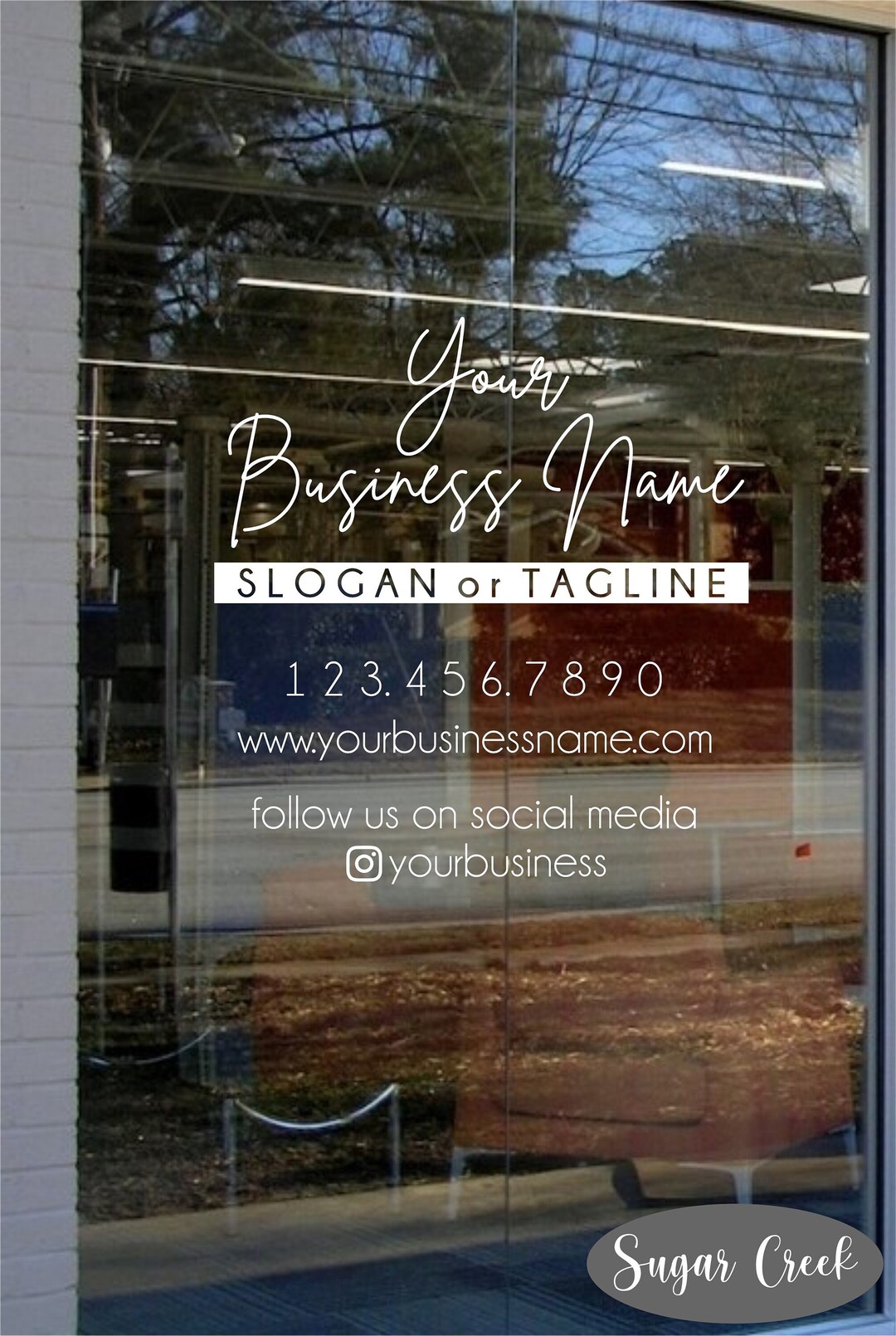 Business Window Decal Customizable 3 your Company Name Business Hours