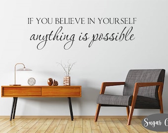 Wandaufkleber „Believe In Yourself“ Mit Schmetterlings-Zitat – Abnehmbare Vinyl-Deko Für Wände, Möbel & Glas