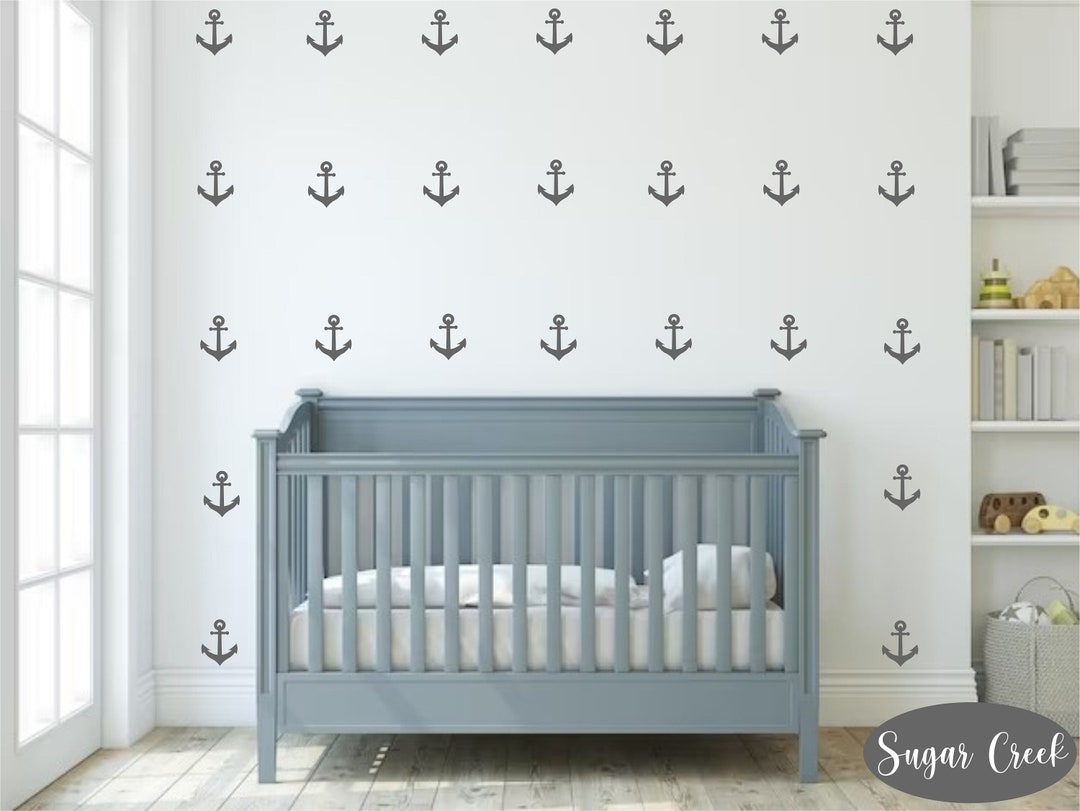 Nautical Anchor Wall Decal With Quote - Vinyl Sticker For Boys Room, Nursery, Or Bedroom 8 thumbnail image