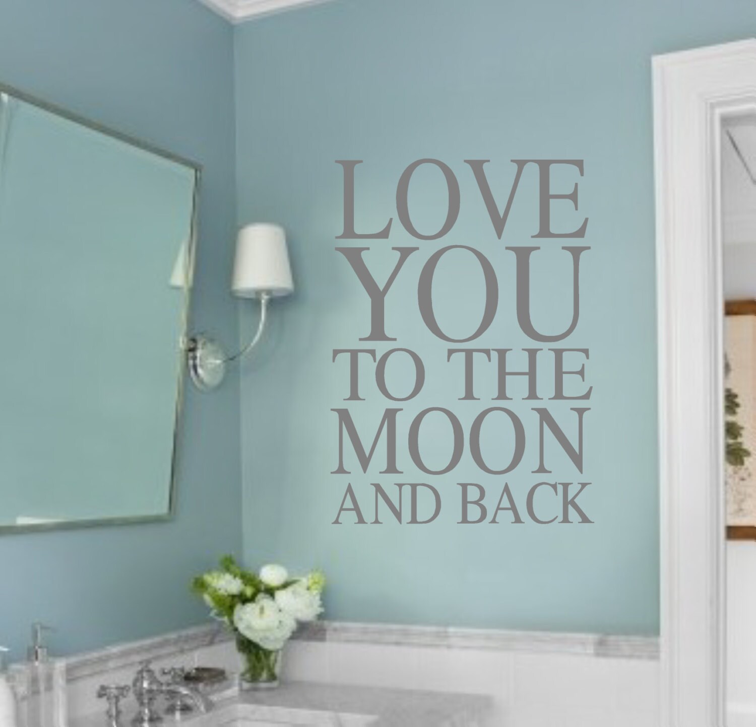 Love you to the moon and back Vinyl Wall Decal Wall Quotes | Etsy