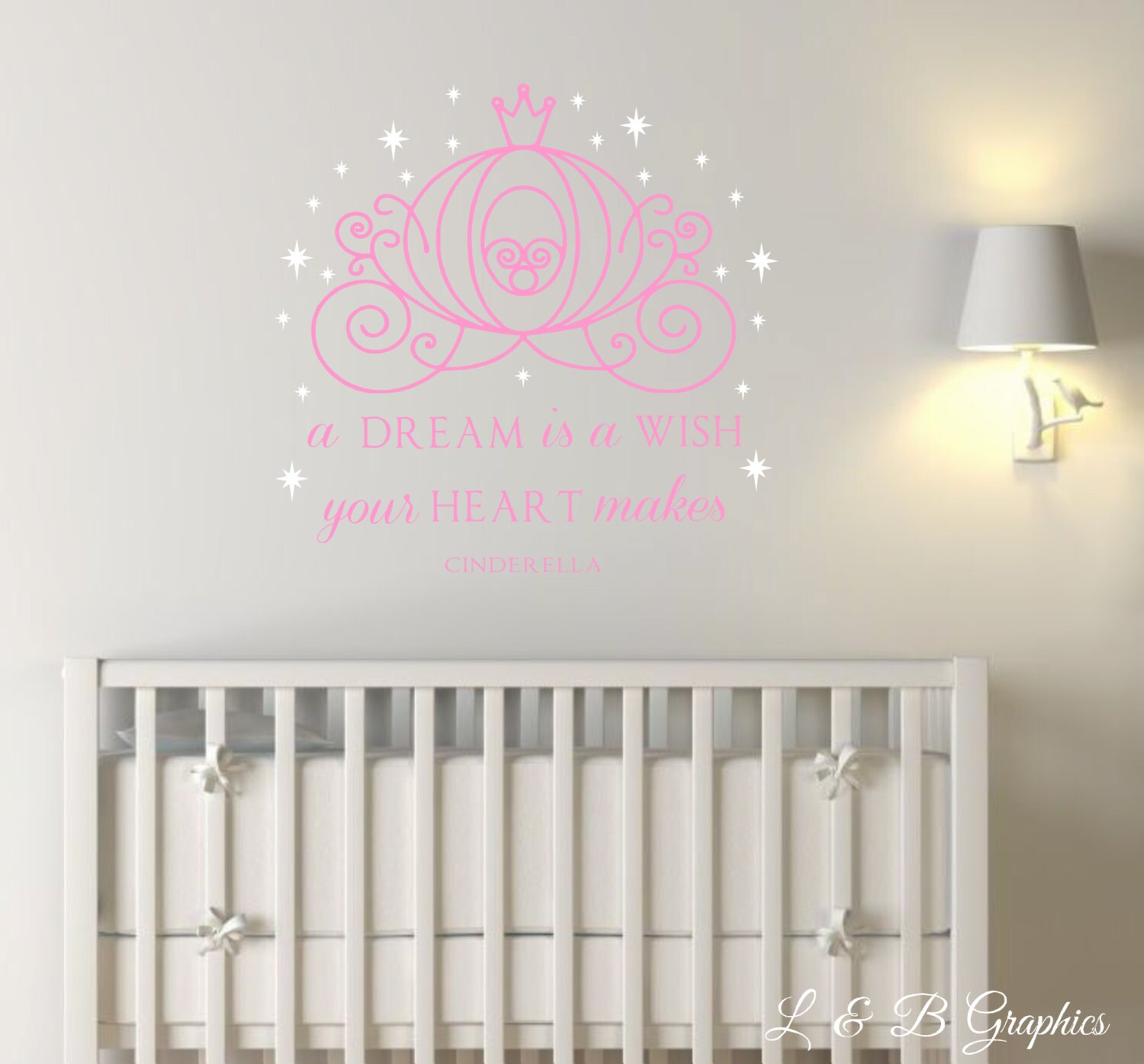 Cinderella Vinyl Wall Decal A dream is a wish your heart Etsy