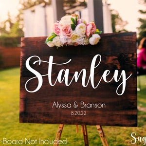 Wedding Last Name  -Vinyl Decal- Personalized Wedding Entrance- I Do- DIY- Sign Making-Bride- Groom- Welcome Wedding Sign- Wedding Decor
