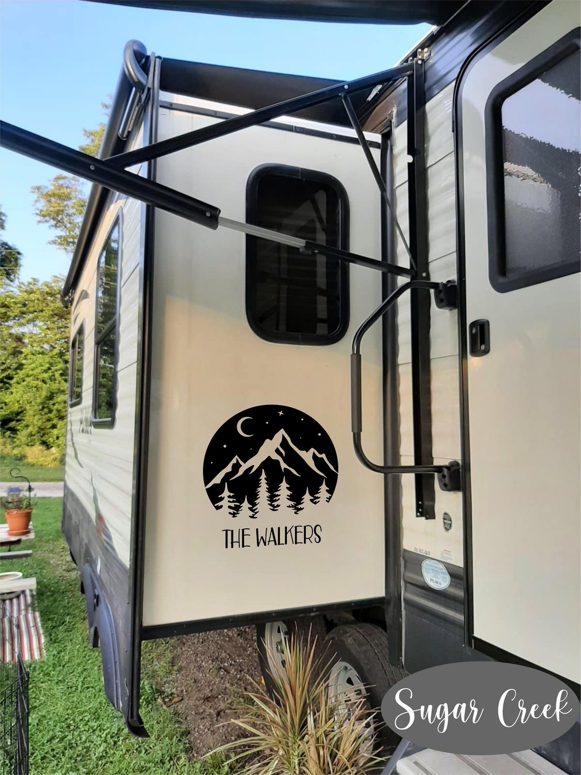 Sticker Over Computer Campera Camper Decal- Mountains With Personalized Name - RV Decor- RV Decal ...