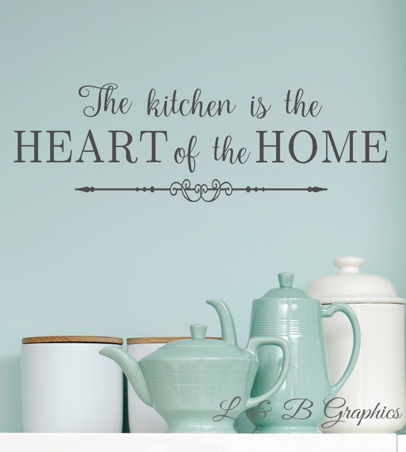 Kitchen the Kitchen is the Heart of the Home 2vinyl Wall Etsy