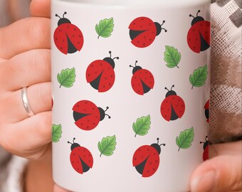 Subtle Anti-Trump Mug, Anti MAGA Democrat Gift, Political Activism Coffee Cup, Liberal Feminist Mug, Resist Fascism Ladybug Mug
