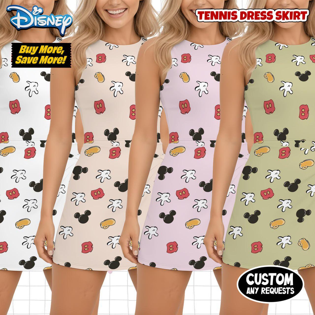 Discover Mickey Mouse Icons Tennis Dress, Magic Kingdom Signature Outfit, Disney Bound Apparel, Kids Summer Wear