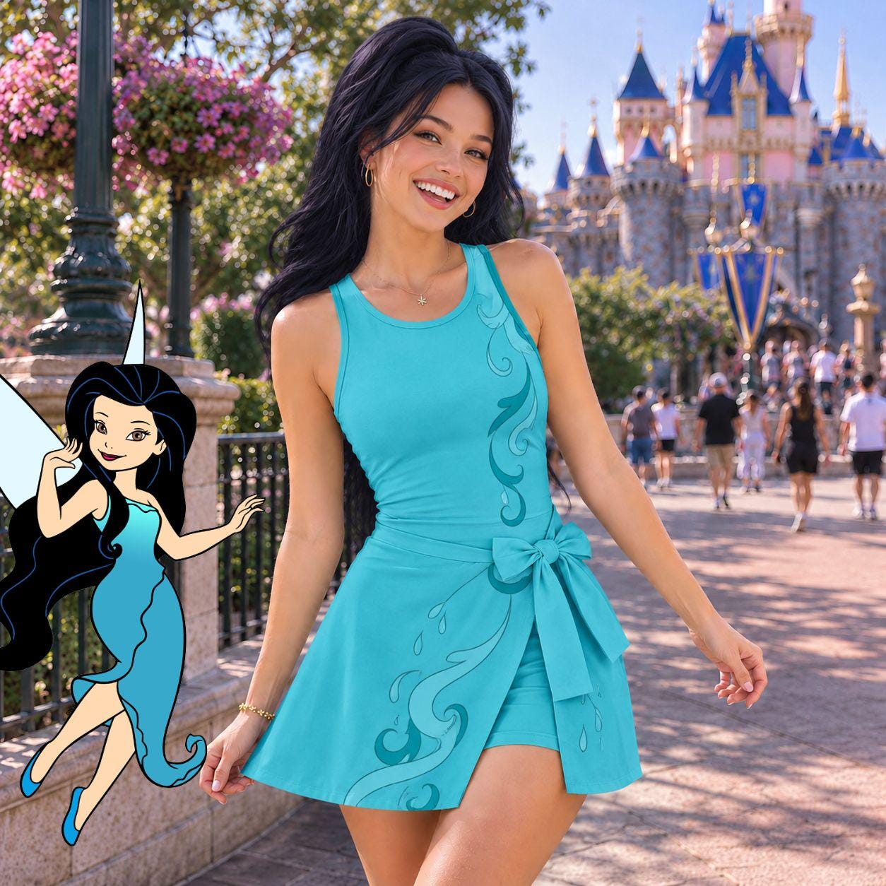 blue dress silvermist Pay With:660 Qs (Silkroll Fee: $16.50) toned floral accents High Cover 2025 Nicole Miller Silk Mini