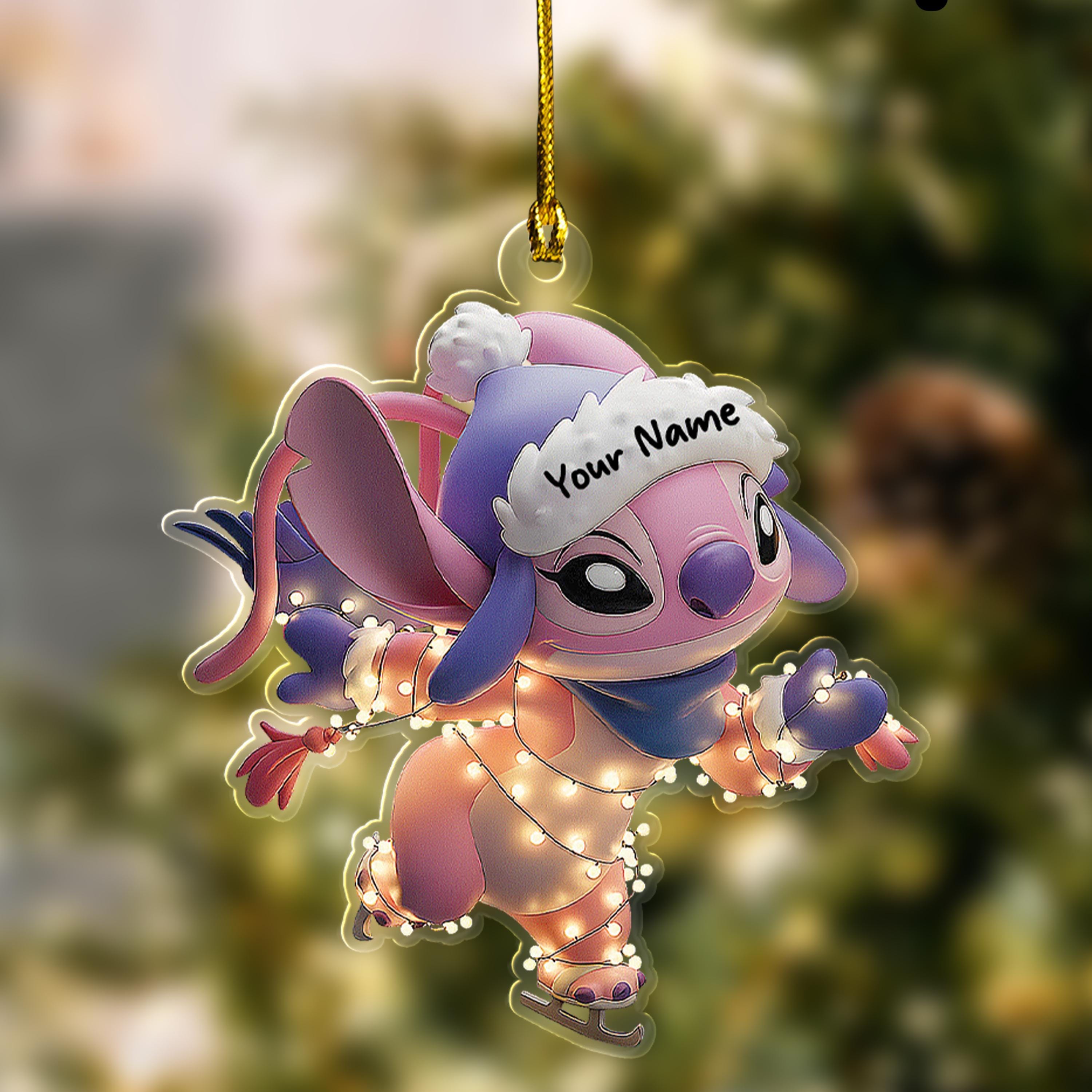 Discover Personalized Angel Christmas Ornament, Disney Stitch Xmas Ornament Hanging, Christmas Tree Decor, Gift For Kid