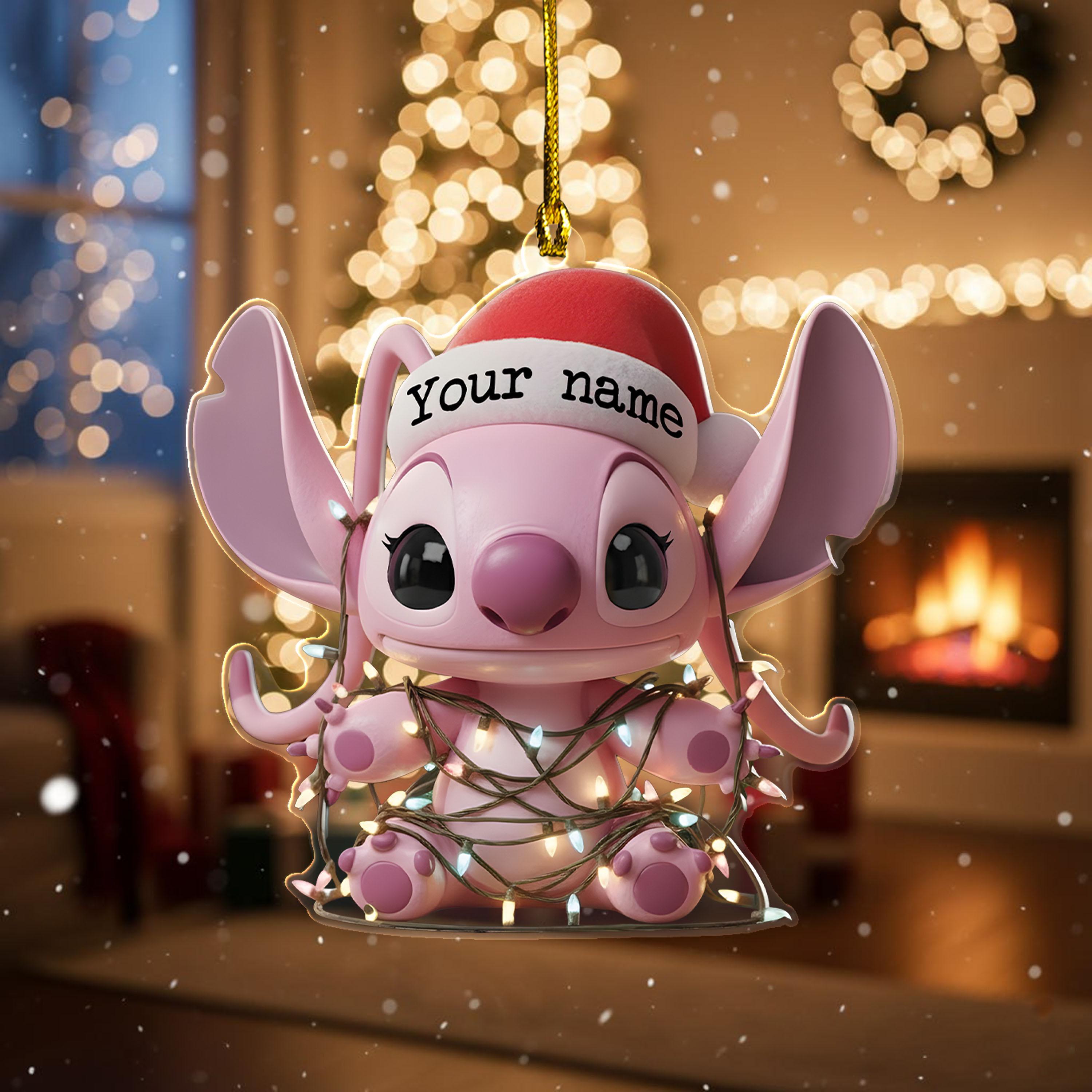 Discover Personalized Angel Christmas Ornament, Disney Stitch Xmas Ornament Hanging, Christmas Tree Decor, Gift For Kid