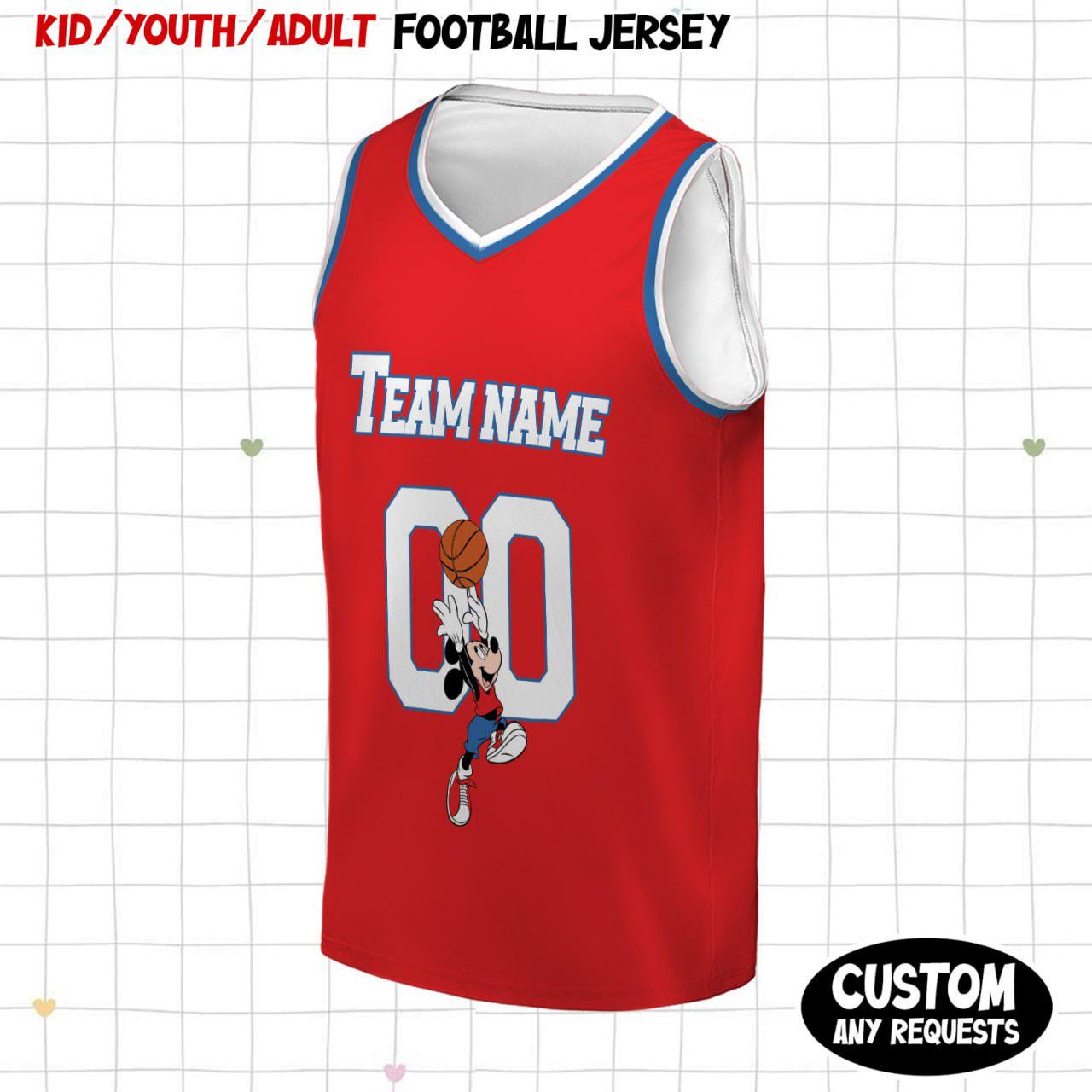 Discover Custom Disney Basketball Jersey, Personalized Mickey and Friends Basketball Jersey