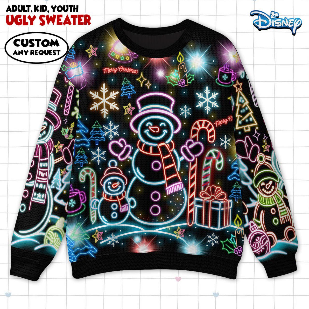 Pull De Noël Moche 'Ugly Christmas Sweater' Unisexe - Imprimé 3D Renne, Manches Longues, Cadeau Humoristique