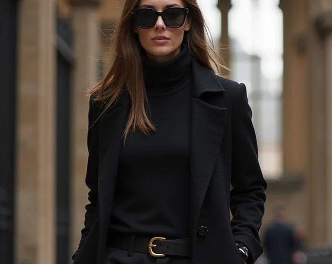 Women’s Woolen Long Coat – Elegant Winter Wear -Blue main image 1
