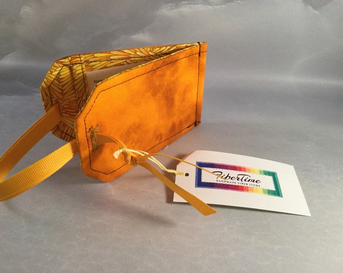 Handmade Yellow/Orange Batik Luggage Tag