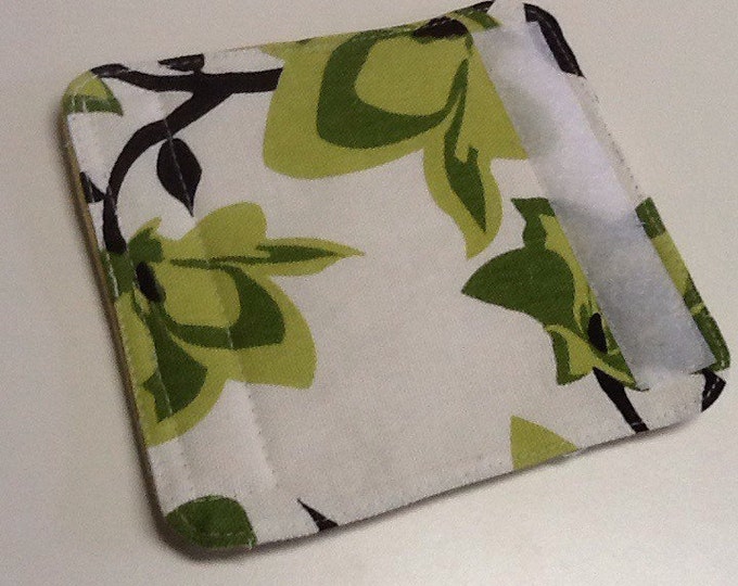 Dark And Medium Lime Green And Black Floral Luggage Handle Wrap