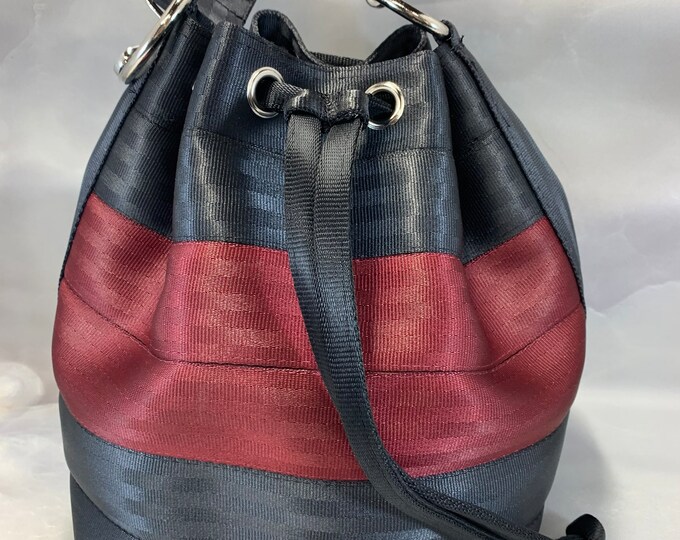 Esby Bucket Bag in Ruby and Black