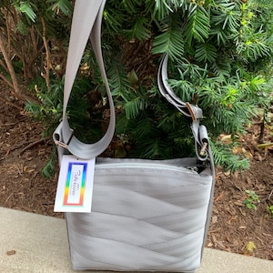 Silver Crossbody Sling Seat Belt Bag