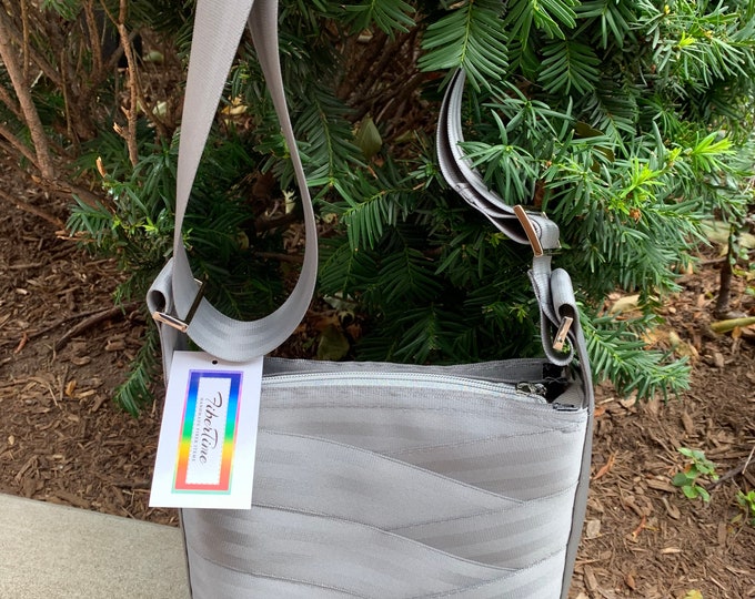 Silver Crossbody Sling Seat Belt Bag