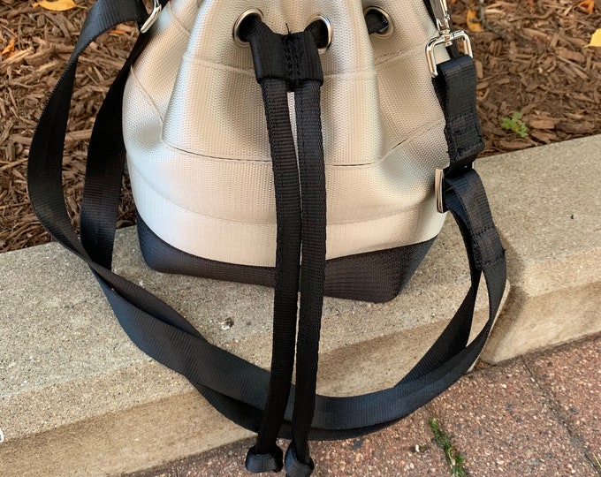 Classic Series Mini Esby Bucket Bag in Cream and Black!