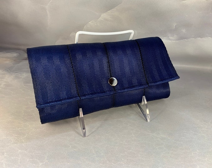 Candace Seat Belt Wallet In Navy from FiberTime!