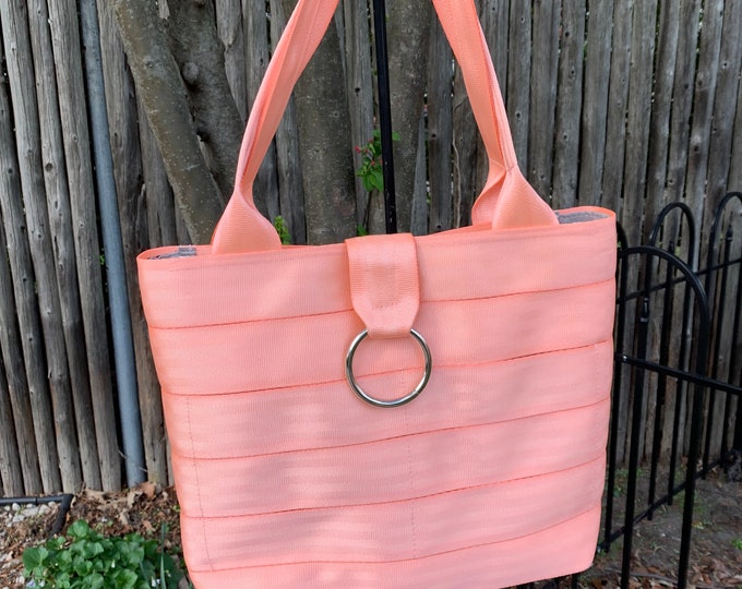 Coral Seat Belt Market Tote Handbag