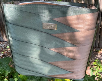 Roundabout Crossbody Seat Belt Bag in Army Green and Brown...