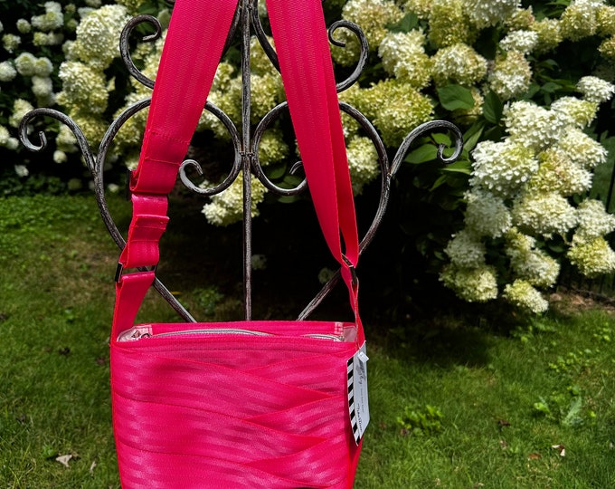 Fluorescent Pink Crossbody Sling Seat Belt Bag