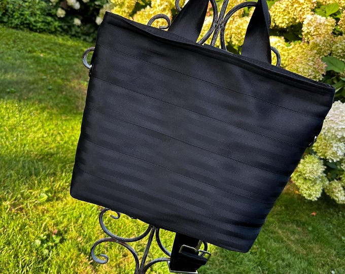Black Convertible Seat belt Backpack