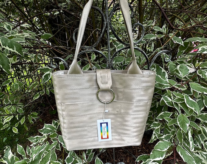 Tan Seat Belt Market Tote Handbag