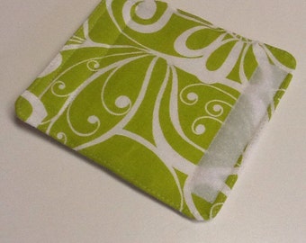 Lime Green And White Floral Luggage Handle Wrap