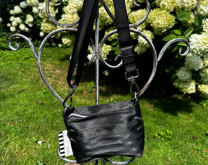 Black  Fanny Pack/ Crossbody Seatbelt Bag from FiberTime