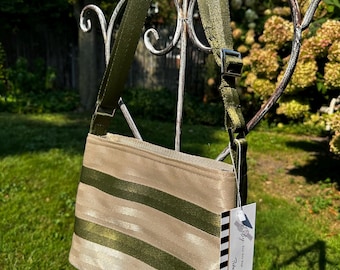 Tan and Olive Medium Baguette Seat Belt Bag!