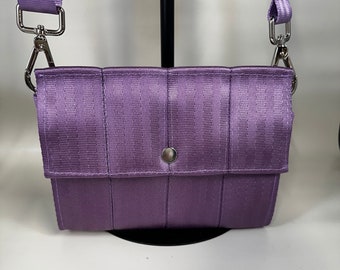 Foldover Crossbody Seatbelt Clutch from FiberTime in Lilac!