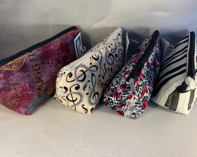 Music Themed Triangle Pouch/Make Up Bags