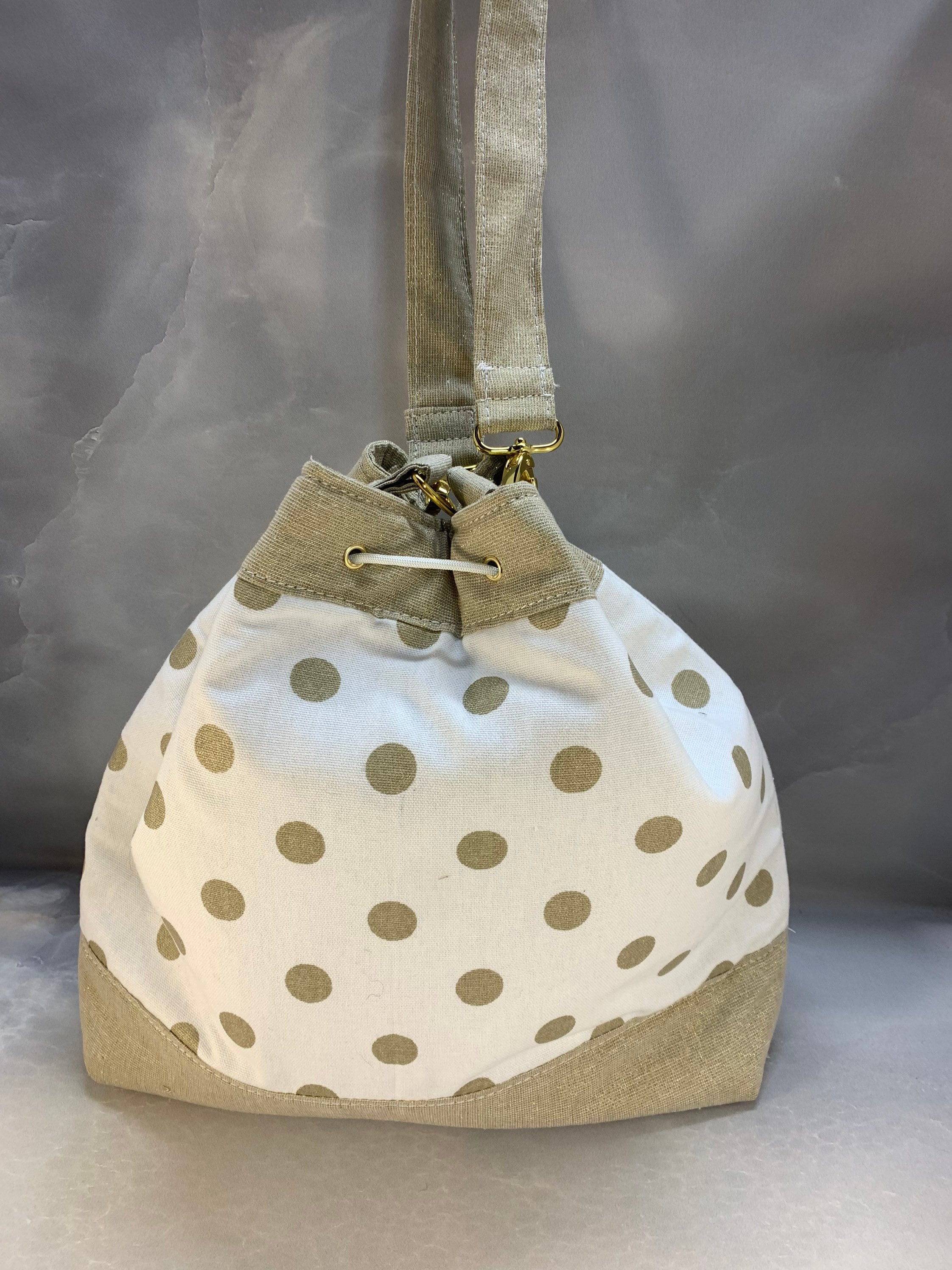 Gold Polka Dots Bucket Bag