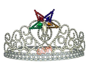 OES Crown – Masonic Order of Eastern Star, Rhinestone Silvertone, Adjustable with Case