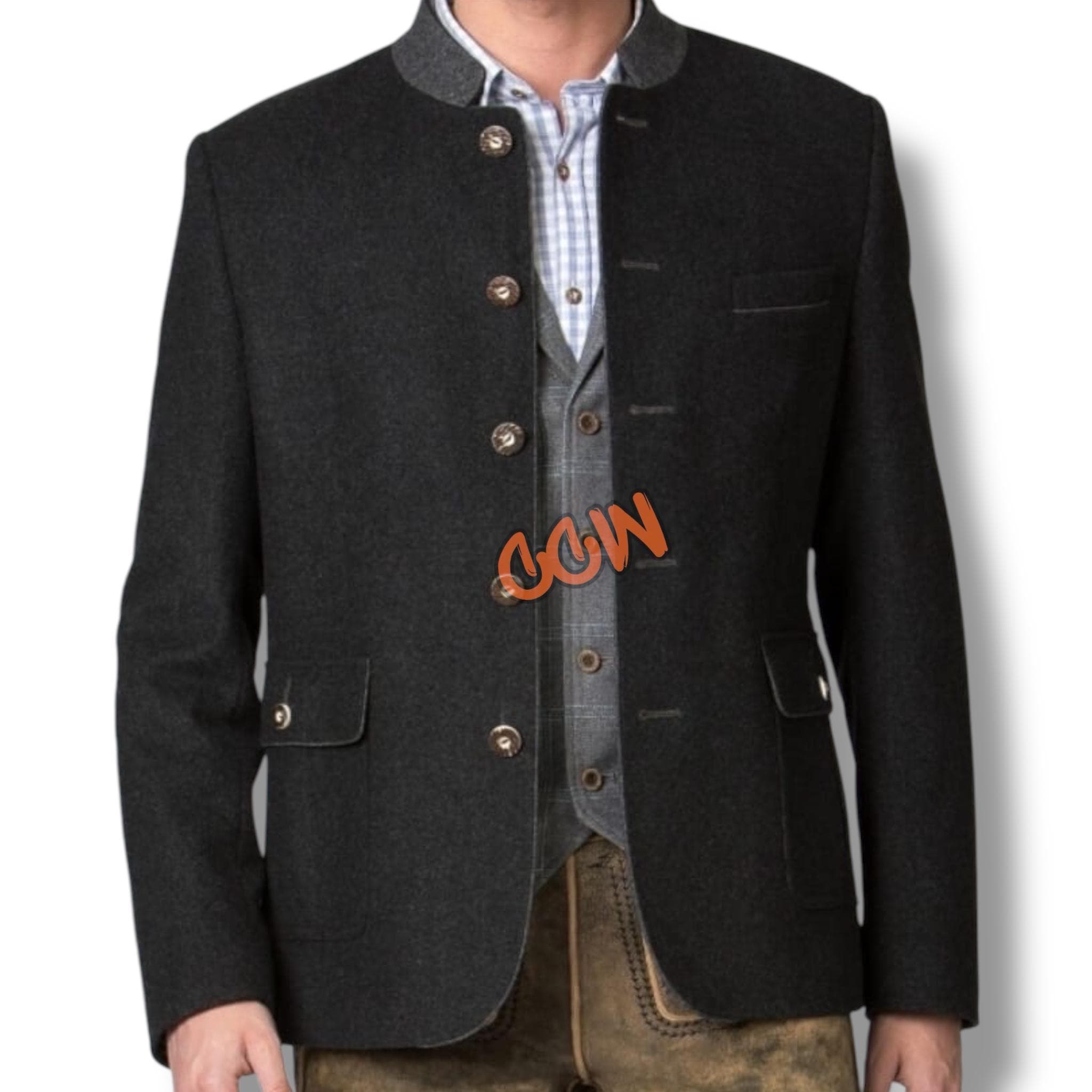 ジャケット・アウター Embroidered Design Tyrolean Jacket Jacket from Tyrolean loden in sage green – VON DÖRNBERG - MUNICH