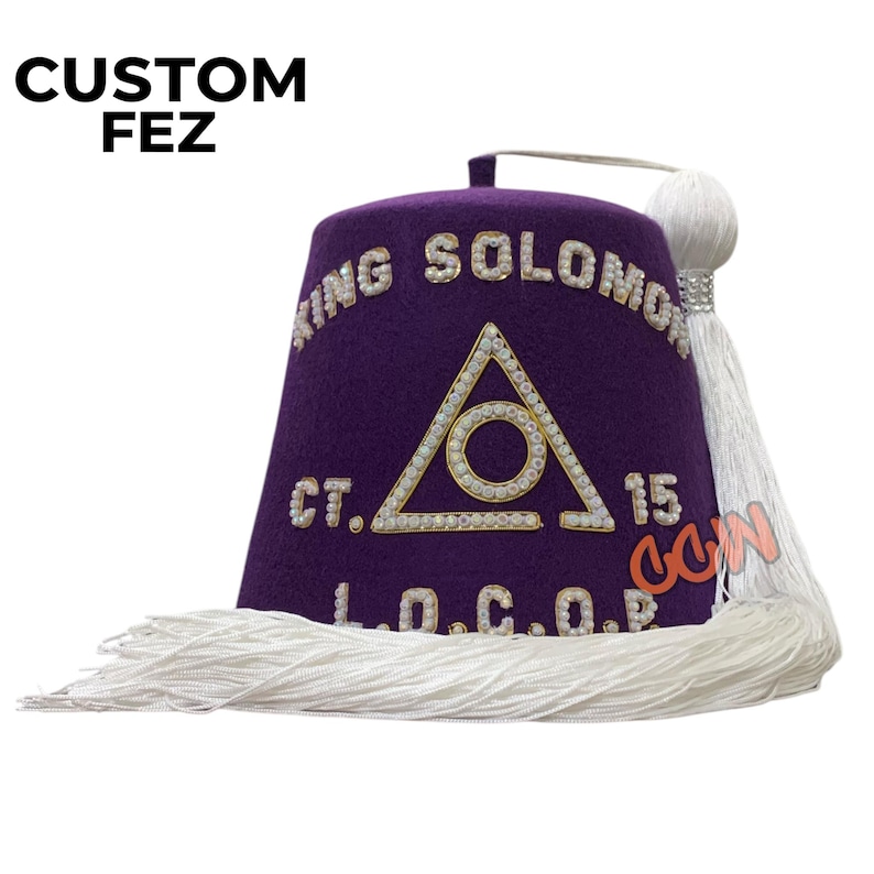 LOCOP Masonic Purple Fez Hand Embroidered Custom Lodge Details Fez ...
