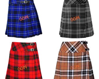 Pleated Tartan Mini Skirt - Highland Games Kilt, Acrylic