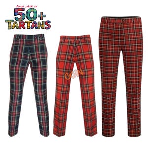 Men's Custom Scottish Tartan Trousers, 50+ Clan Patterns