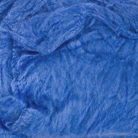Silk Hankies, True Blue, Mawata, Mulberry, Bombyx for felting and spi…