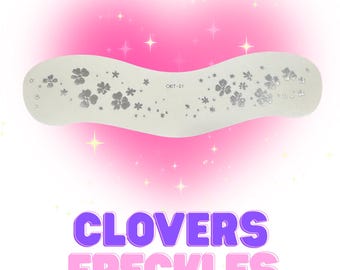 2PC Clovers Freckle Temporary Tattoo, Vegan Festival Concert Makeup, Long-Lasting Realistic Face Decor