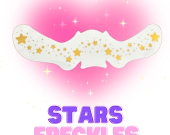 2PCS Stars Freckle Temporary Tattoo, Vegan Festival Concert Makeup, Long-Lasting Realistic Face Decor
