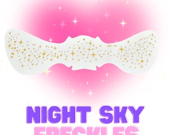 2PC Night Sky Freckle Temporary Tattoo, Festival Vegan Skin Decor