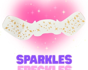 2PCS Sparkles Freckle Temporary Tattoo, Vegan Festival Concert Makeup, Long-Lasting Realistic Face Decor