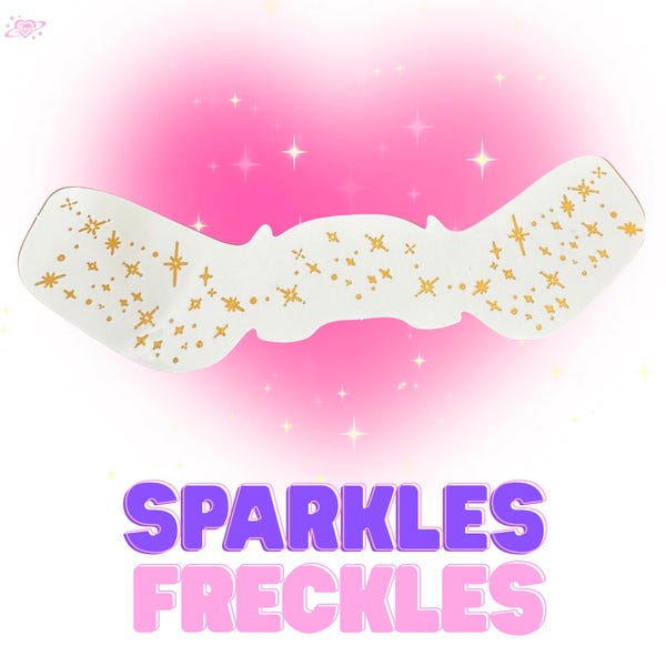 2PCS Sparkles Freckle Temporary Tattoo, Vegan Festival Concert Makeup, Long-Lasting Realistic Face Decor