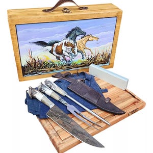 Argentinian Asado Set – Handcrafted Knife & Fork in Wooden Case