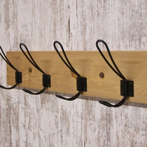 WALNUT Stained, Rustic, Farmhouse, Coat Rack.