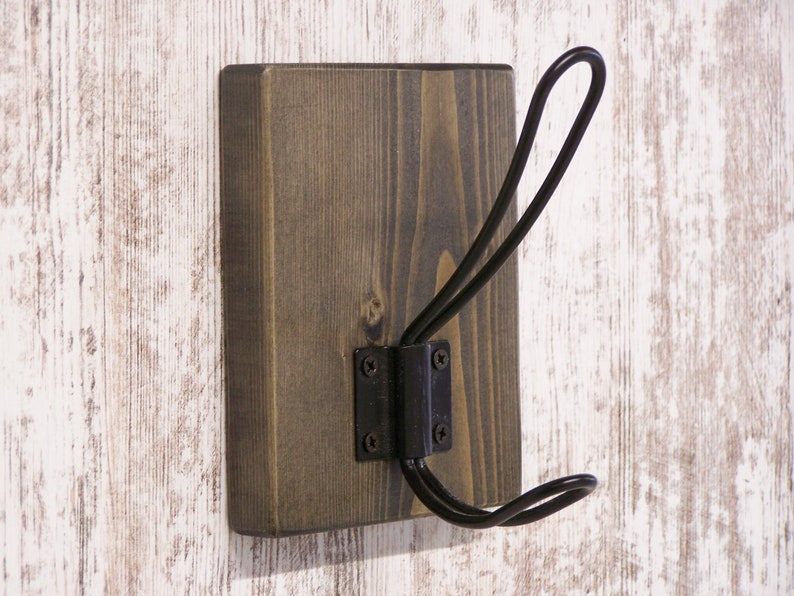 Stained EBONY Single Coat Hook Farmhouse Coat Hook Rustic Etsy